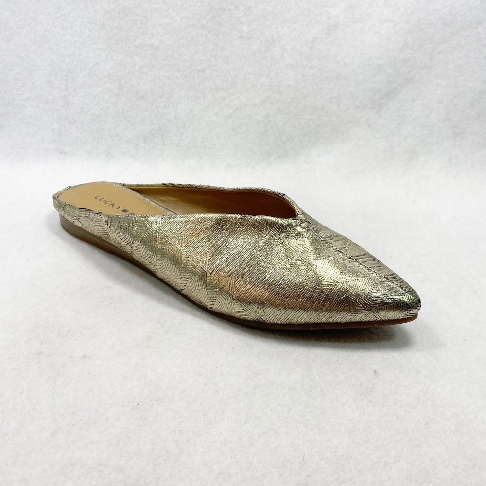 Lucky Brand Gold Morrocan Slides Mules LK-BARBORA 9.5